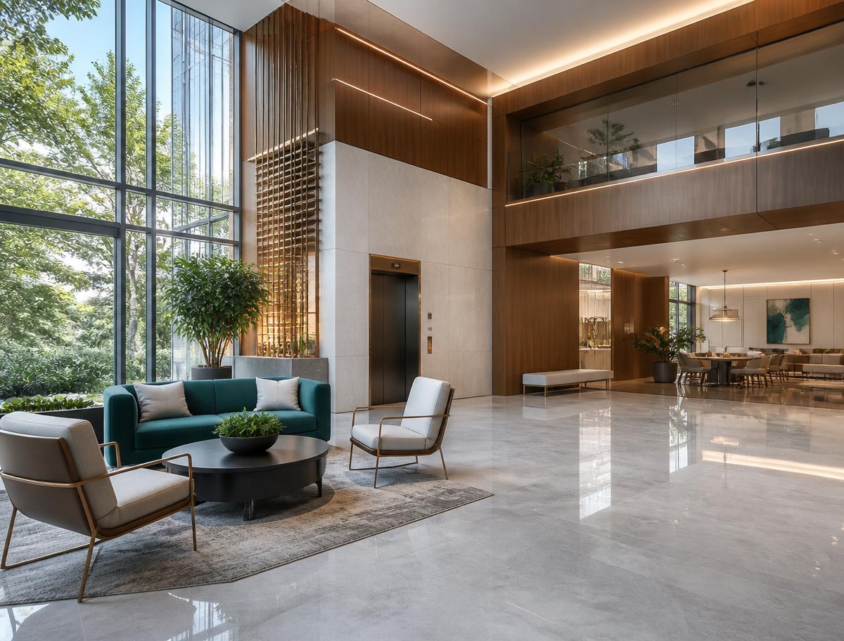 Clean modern commercial property common area